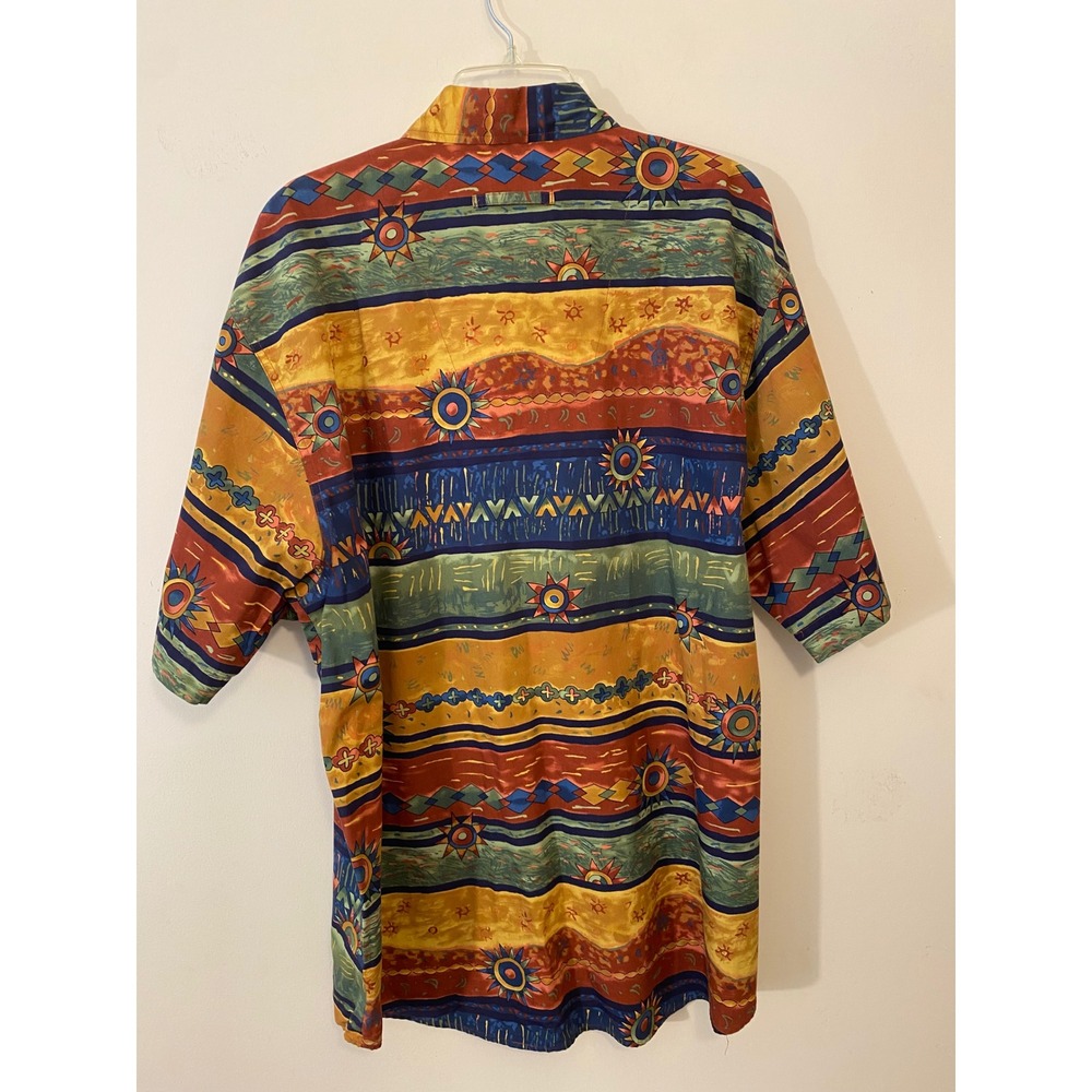 The Territory Ahead XL Southwest Aztec Shirt Bold Print Cotton Button Up - Picture 3 of 12